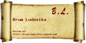 Brum Ludovika névjegykártya